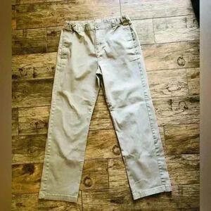 Cat&Jack tan straight leg uniform pants elastic waist youth boy size 16 husky